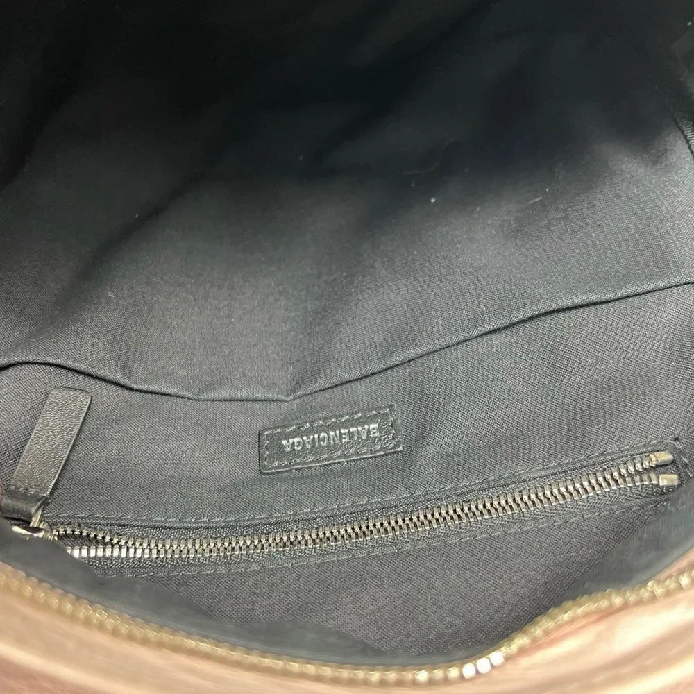 Balenciaga Smooth Calfskin Logo Small Everyday Backpack Light Rose Black